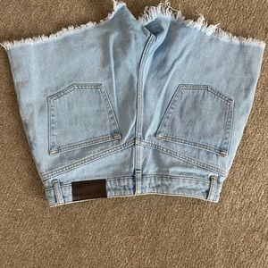 NA-KD raw hem light blue Jean shorts